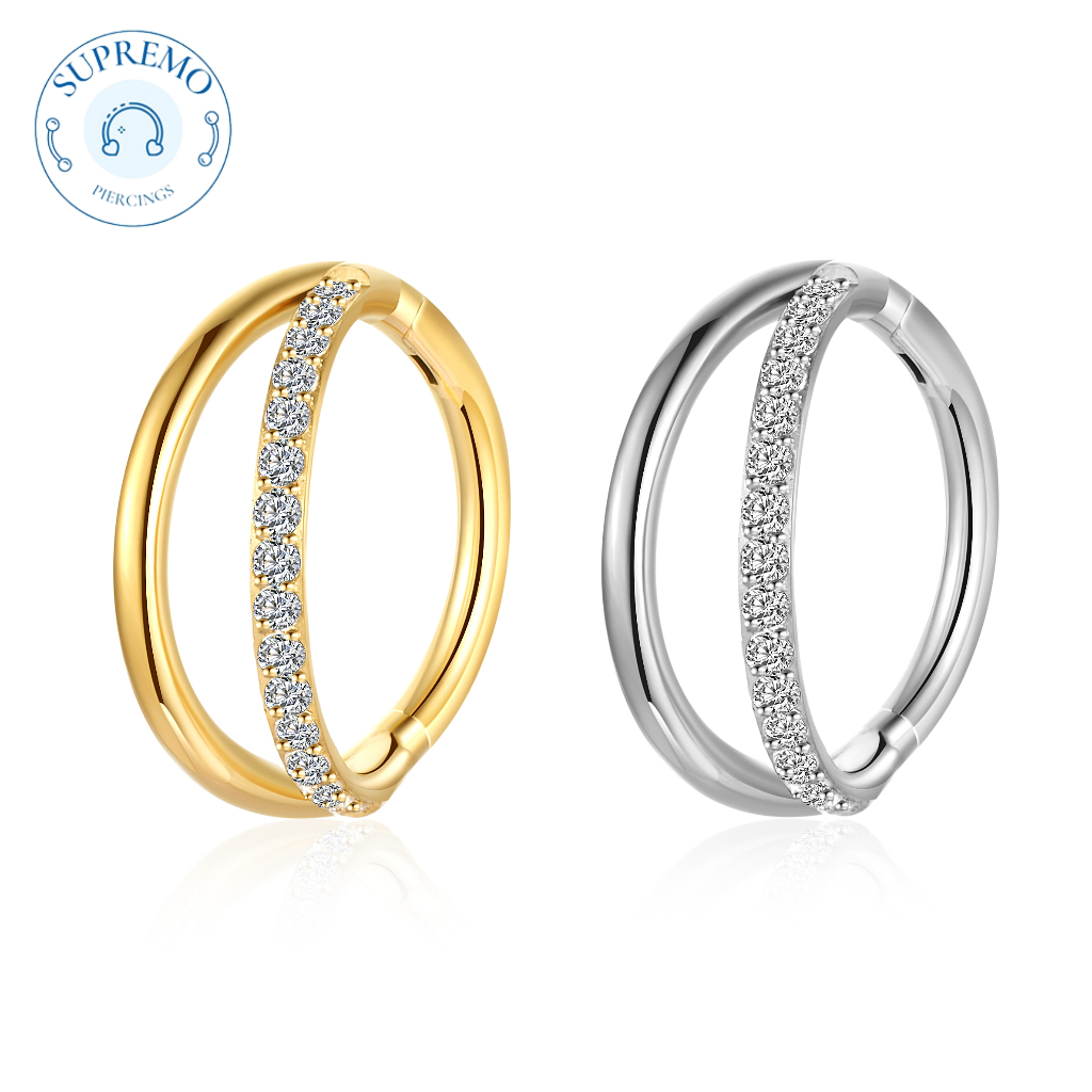 Piercing Argola Aço Cirúrgico Segmento Articulado Fileira Lisa Zircônia / Septril, Rook, Conch Piercing, Nariz em Oferta na Shopee