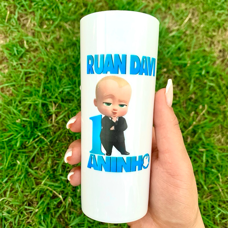 Copos Long Drinks Personalizados Lembrancinha de Aniversário Tema Poderoso Chefinho