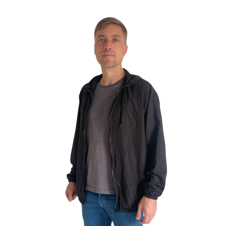 Jaqueta Corta Vento Masculina Impermeável Leve Lisa Capuz Sem Marca