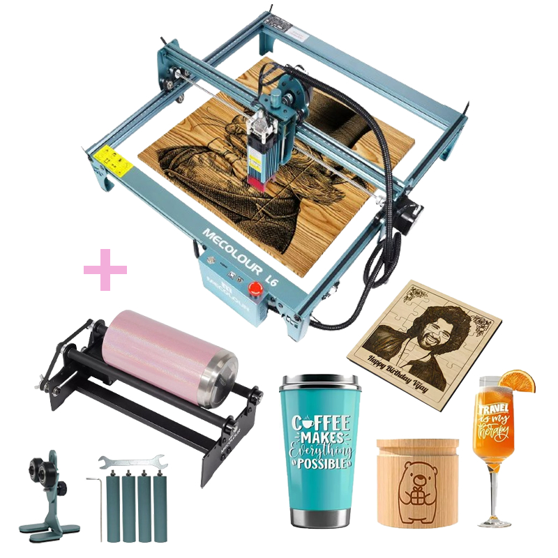 Gravadora Impressora Laser Cnc + Rolo Rotativo Corte E Gravação 40x40cm 48w 5.5w L6 110v/220v Mecolour em Oferta na Shopee