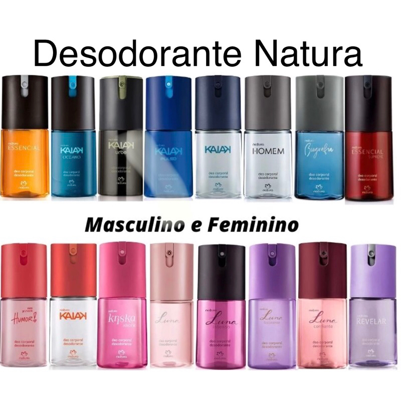 Desodorante Deo Corporal Natura 100ml: Essencial, Ilía, Erva Doce, Luna, Kaiak, Biografia, Humor, Homem Original Novo