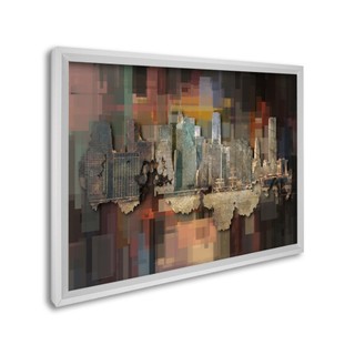 QUADRO DECORATIVO ABSTRATO CIDADE MOLDURA COM OU SEM VIDRO em Oferta na Shopee