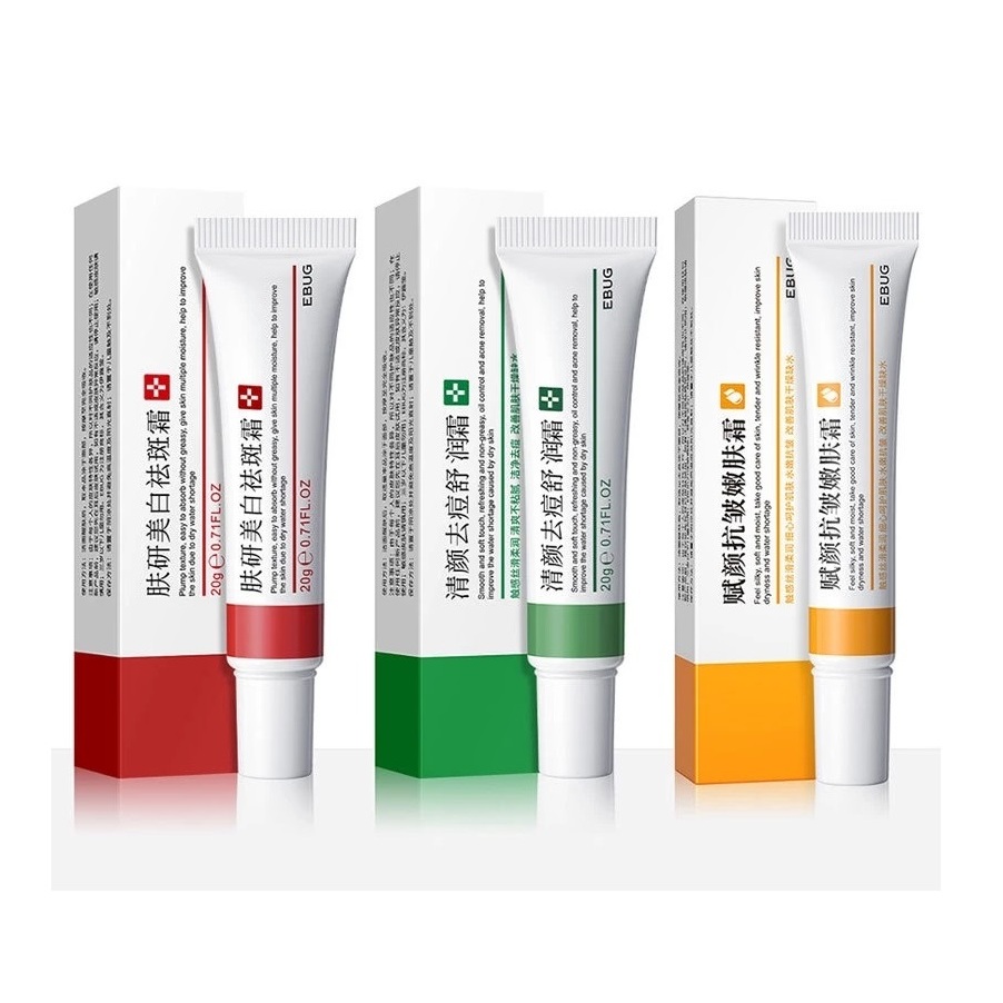 Creme Clareador e Removedor de Manchas Escuras, Melasma, Melanina, Acne e Rugas - EBUG