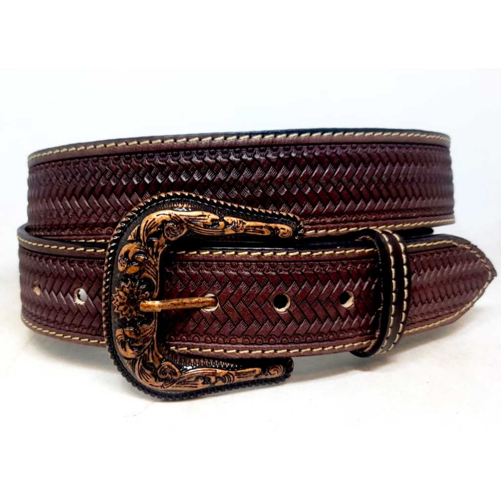 CINTO COUNTRY DE COURO LEGITIMO ENTALHADO R-601 - ESCAMA- ***PREÇO ESPECIAL*** em Oferta na Shopee