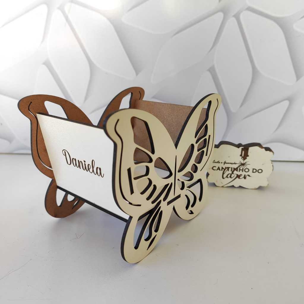 Centro de Mesa Cachepô Borboleta com 12cm Mdf para lembrancinhas personalizado com Nome e idade