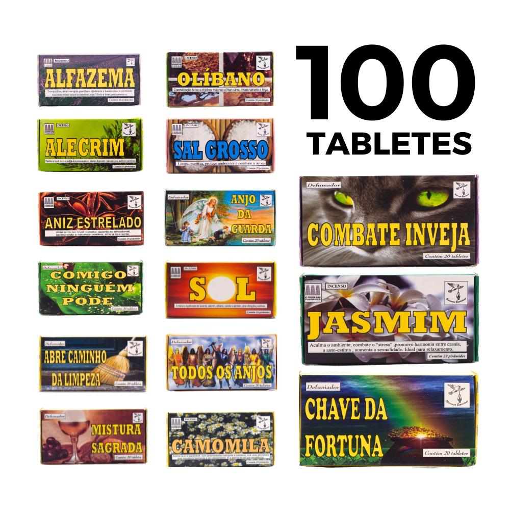 Kit 05 Unidades Defumador Incenso 100 Tabletes Natureza Espiritual - Escolha o Seu em Oferta na Shopee