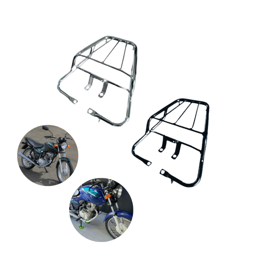 Bagageiro Titan 125 cromado preto 2000 2001 2002 2003 2004 2005 2006 2007 2008