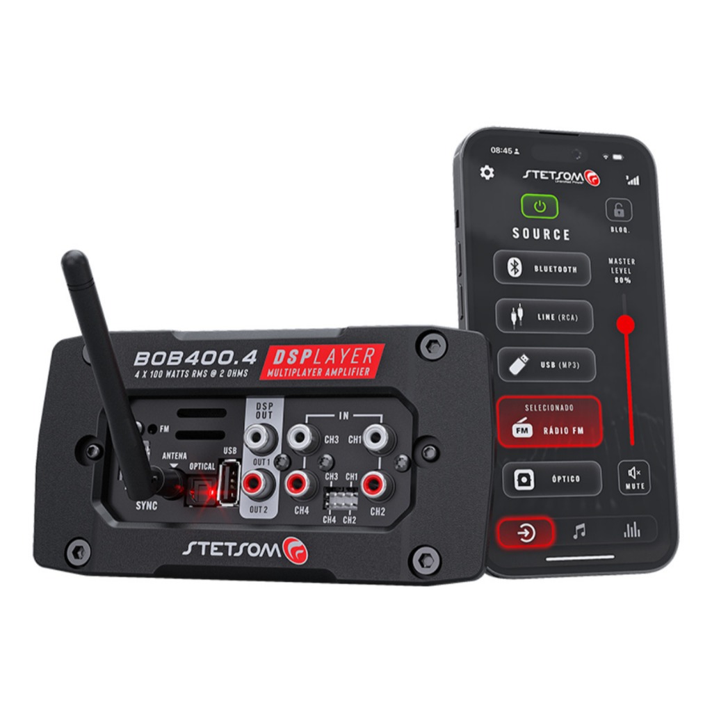 Modulo Amplificador Digital Caixa Bob 400.4 Dsplayer 2 Ohms - Para Caixa Trio