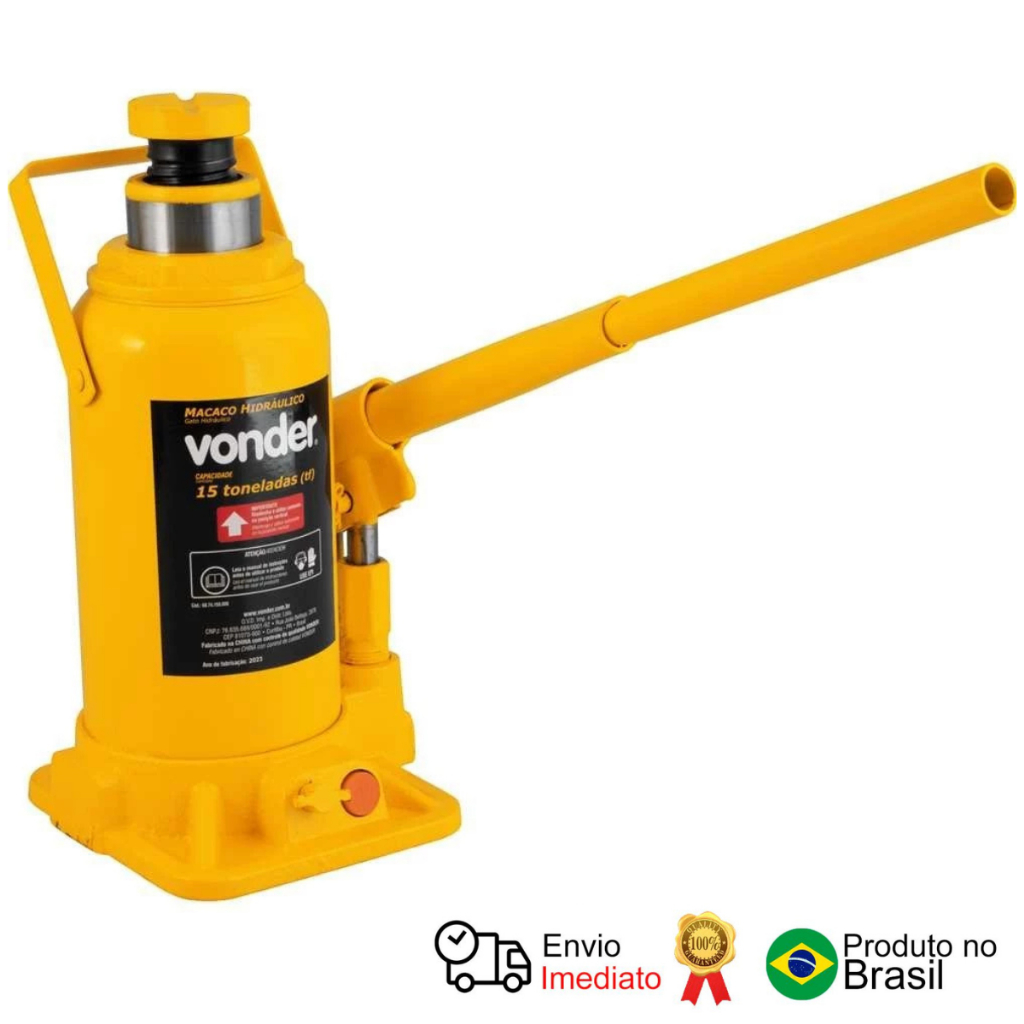Macaco Hidráulico Tipo Garrafa 15 Toneladas Vonder em Oferta na Shopee