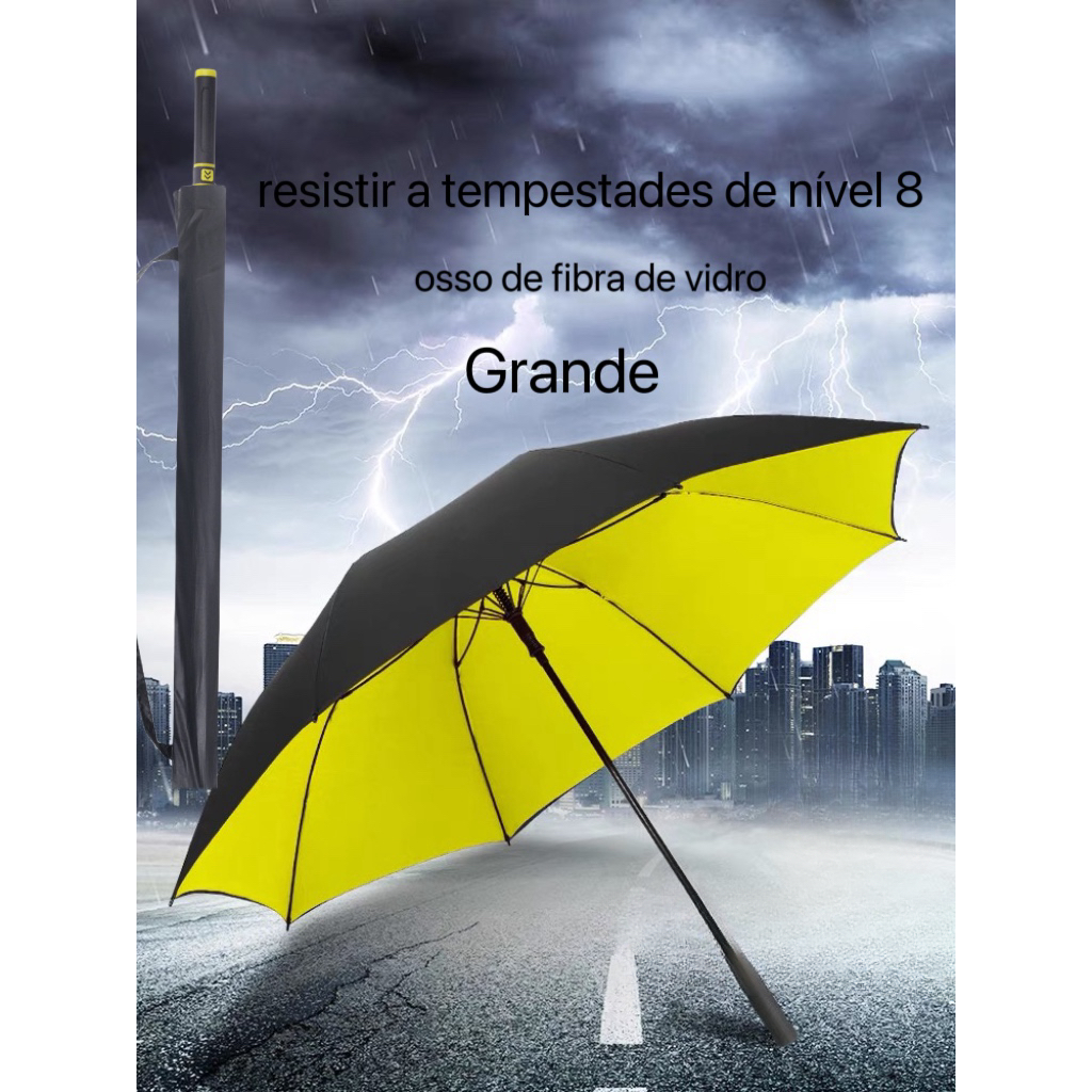 Guarda-Chuva de Golfe Grande Automático-8 Varetas Fibra de Vidro, Reforçado e com Blackout UV em Oferta na Shopee