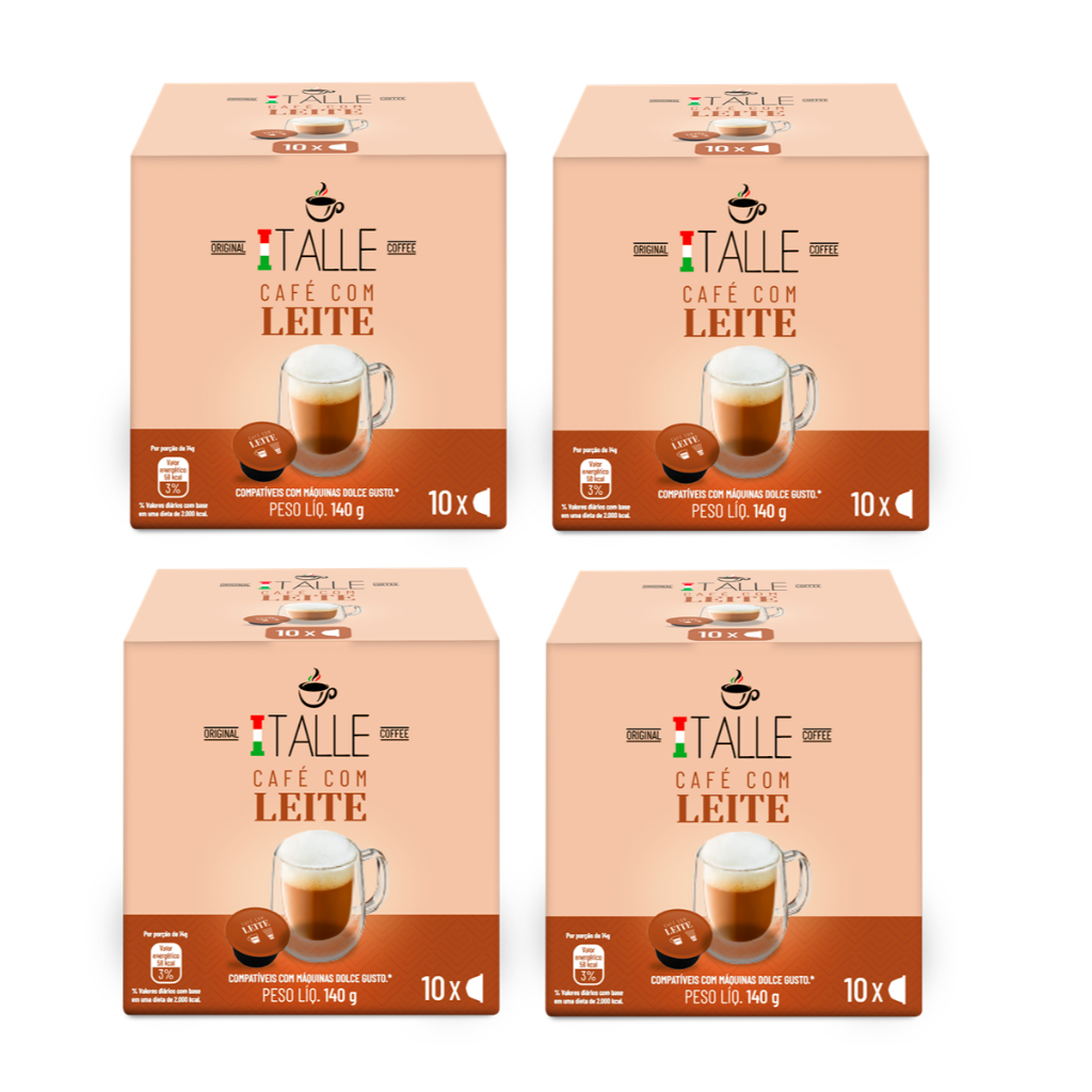 Cápsulas Café Com Leite Dolce Gusto Compatíveis Café 40 Capsulas em Oferta na Shopee