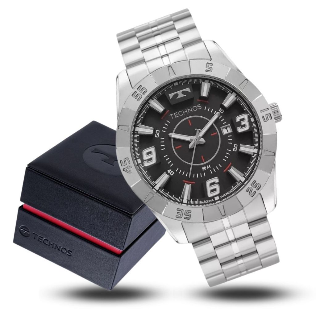 Relógio Technos Masculino Analógico Racer Prata 2115KYX/1R
