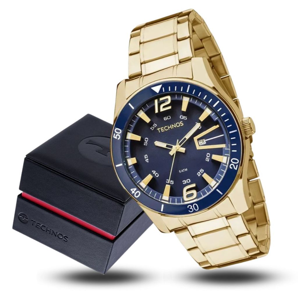 Relógio Technos Masculino Analógico Racer Dourado 2115LAJS4A