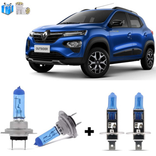 Kit Lampadas Renault Kwid 2022 2023 Super Brancas Farol Alto Baixo H1 H7 T10 em Oferta na Shopee