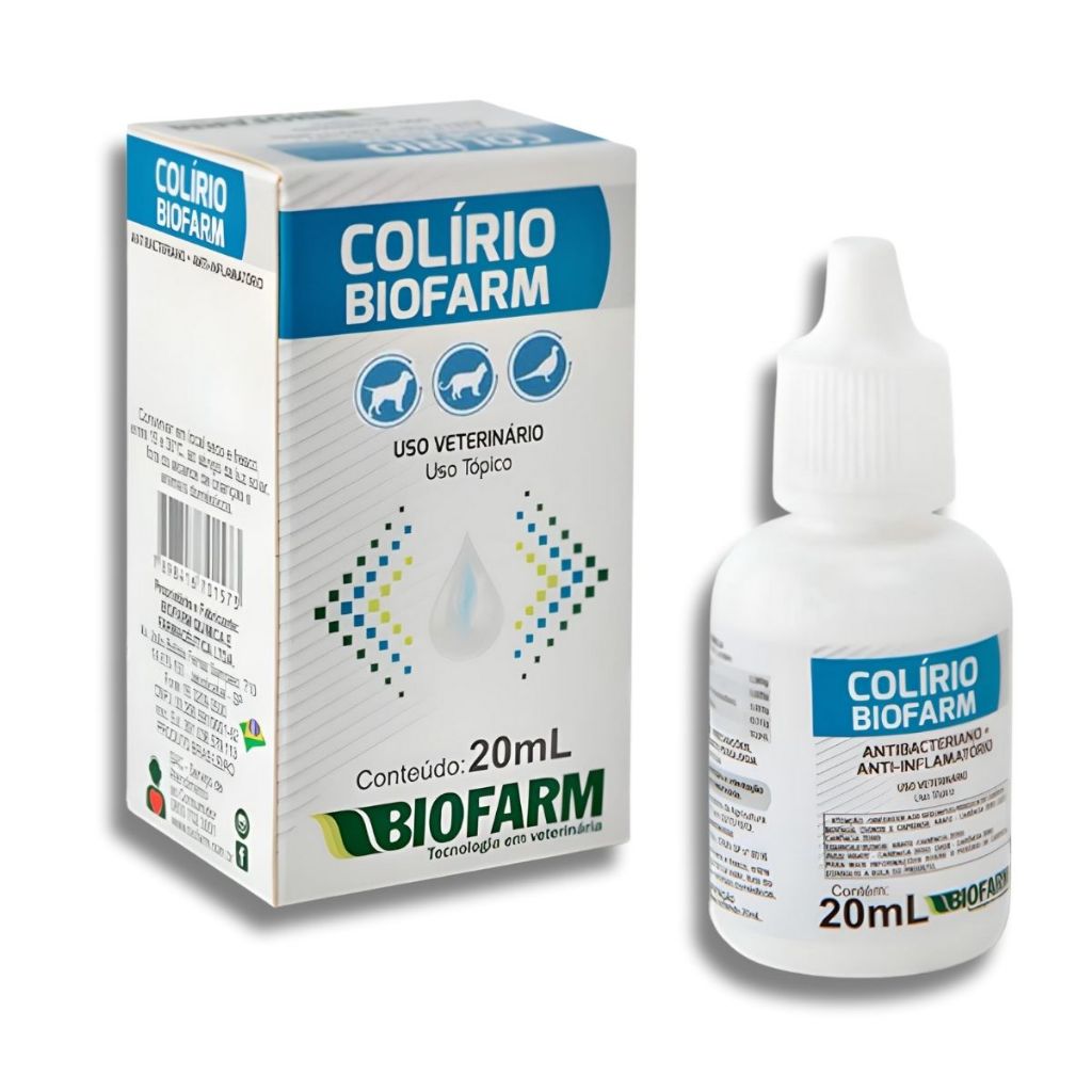 Colírio Antibacteriano Biofarm para Cães e Gatos - 20ml - Biofarm Tratamento Ocular Remédio Olhos em Oferta na Shopee