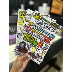 Kit 3 Cartelas 54 Adesivos Carro Moto Bike Stickers