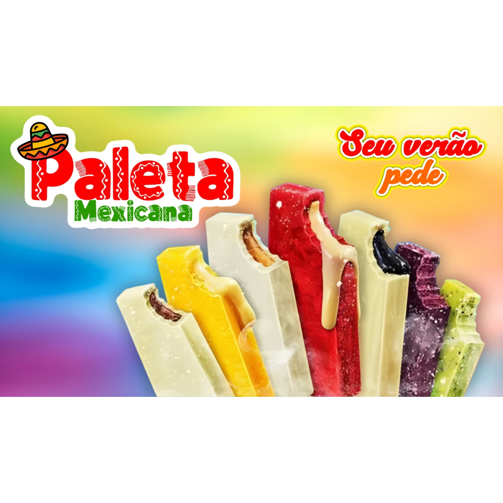 Adesivo Parede Sorvete Paleta Mexicana Morango Leite Picolé