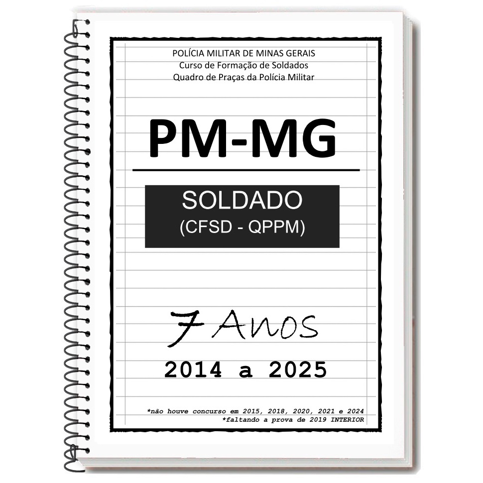 PM-MG - SOLDADO 2025/2026 - Caderno de Provas + Gabarito - PMMG
