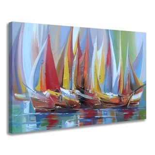 Quadro Decorativo Mar Barcos Coloridos Realista Luxo Premium em Oferta na Shopee
