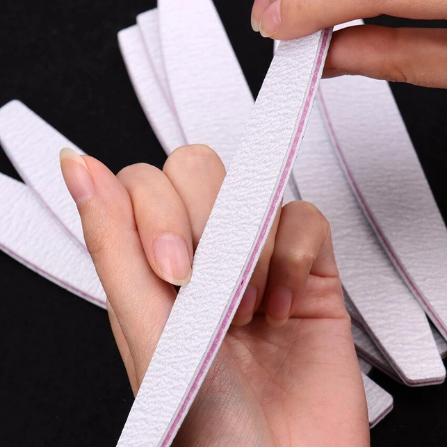 Lixa Boomerang Meia Lua Unha De Gel Porcelana Promoção Lixa Bloco de Qualidade em Oferta na Shopee