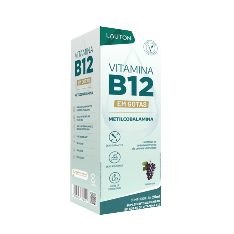 Vitamina B12 em Gotas Metilcobalamina Sublingual (Metil Cobalamina) - Lauton