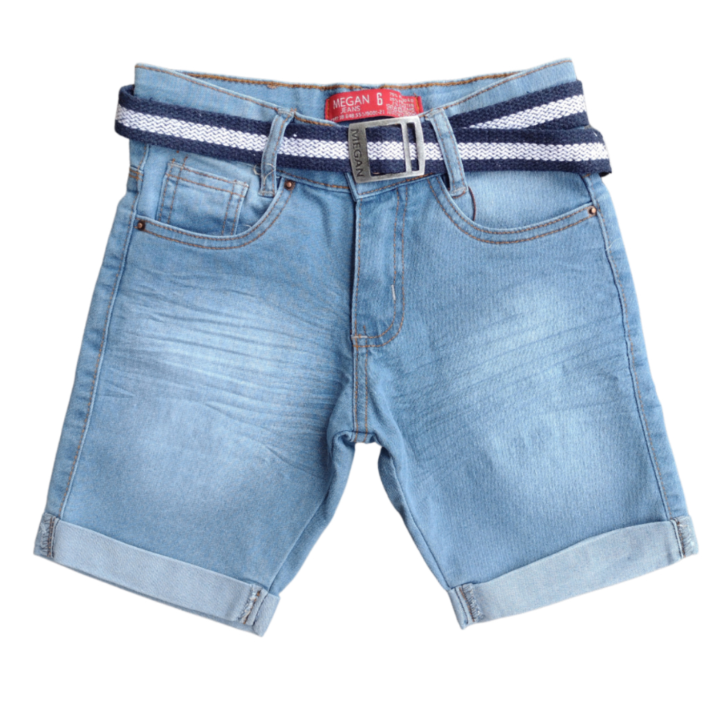Bermudas Shorts Jeans Premium + Cinto Infantil Menino em Oferta na Shopee