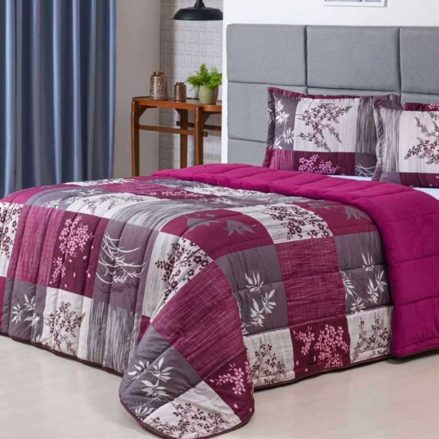 EDREDON CASAL ESTAMPADO AVULSO 1 PEÇA (ESTAMPAS SORTIDAS)