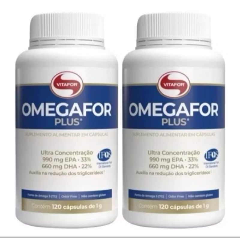 kit 2 Omegafor Plus 1000mg 120 cápsulas vitafor