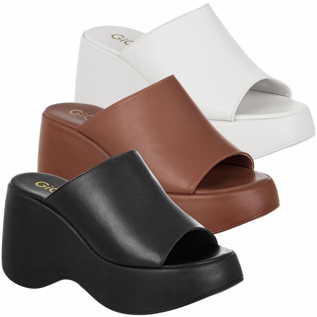 Tamanco Feminino Mule Flatform Anabela Plataforma Sola Alta Sandal Boots Chinelo Papete GiGiL em Oferta na Shopee