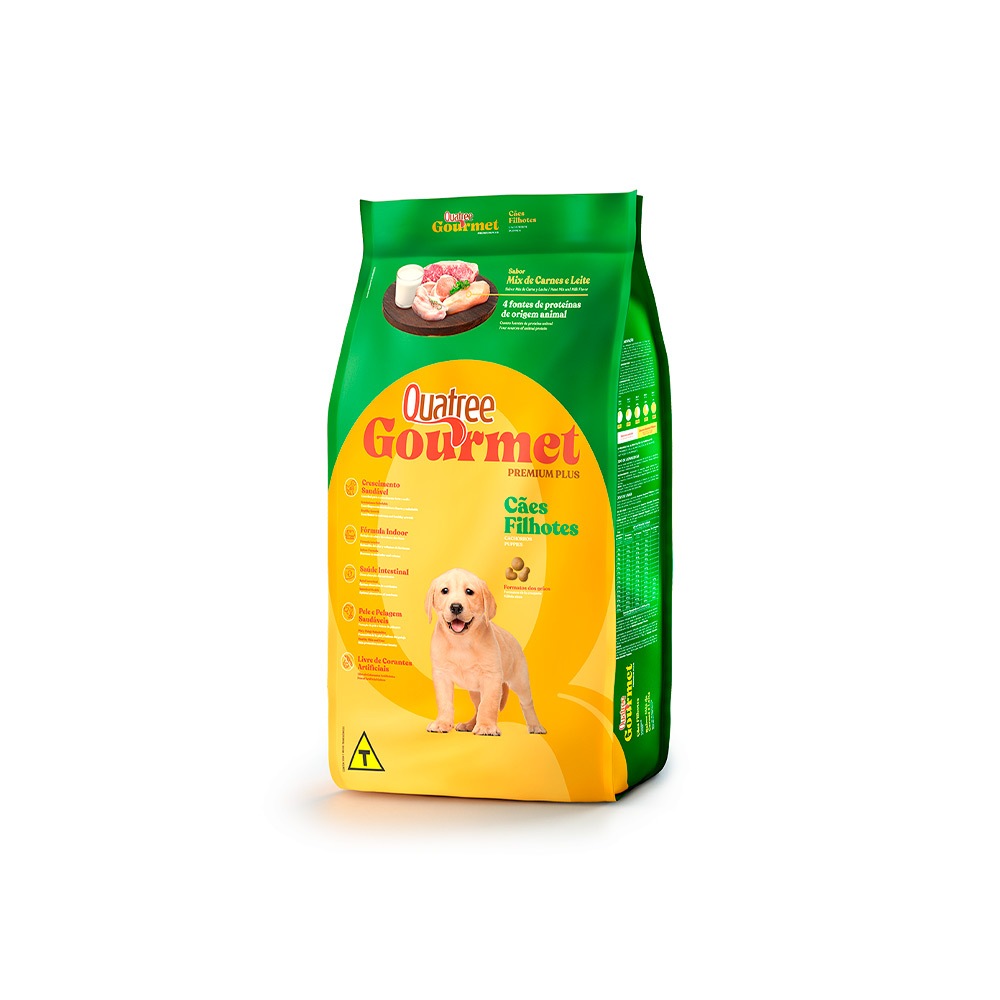 Ração Quatree Gourmet para Cães Filhotes Sabor Mix de Carnes e Leite 3KG