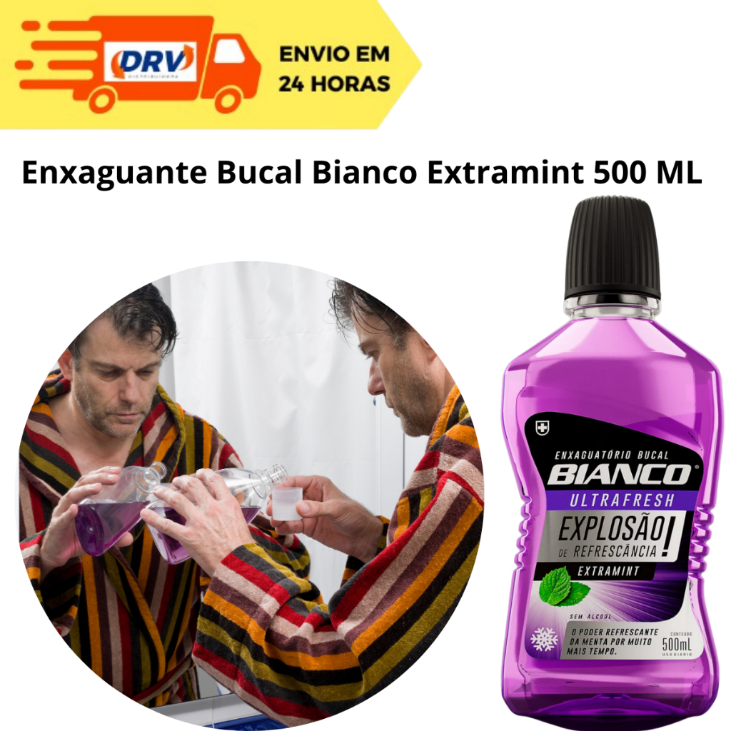 Enxaguante Bucal  Bianco Extramint 500 ML - Enxaguatório Bucal Bianco 500 ML -  Extramint Bianco