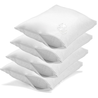 Kit 4 Capas Protetora Para Travesseiro Adulto Impermeável Branca em Oferta na Shopee