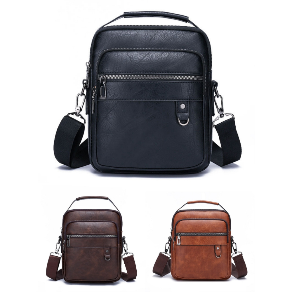 Bolsas De Ombro Bolsa Couro Masculina Saco Crossbody J825-2 em Oferta na Shopee