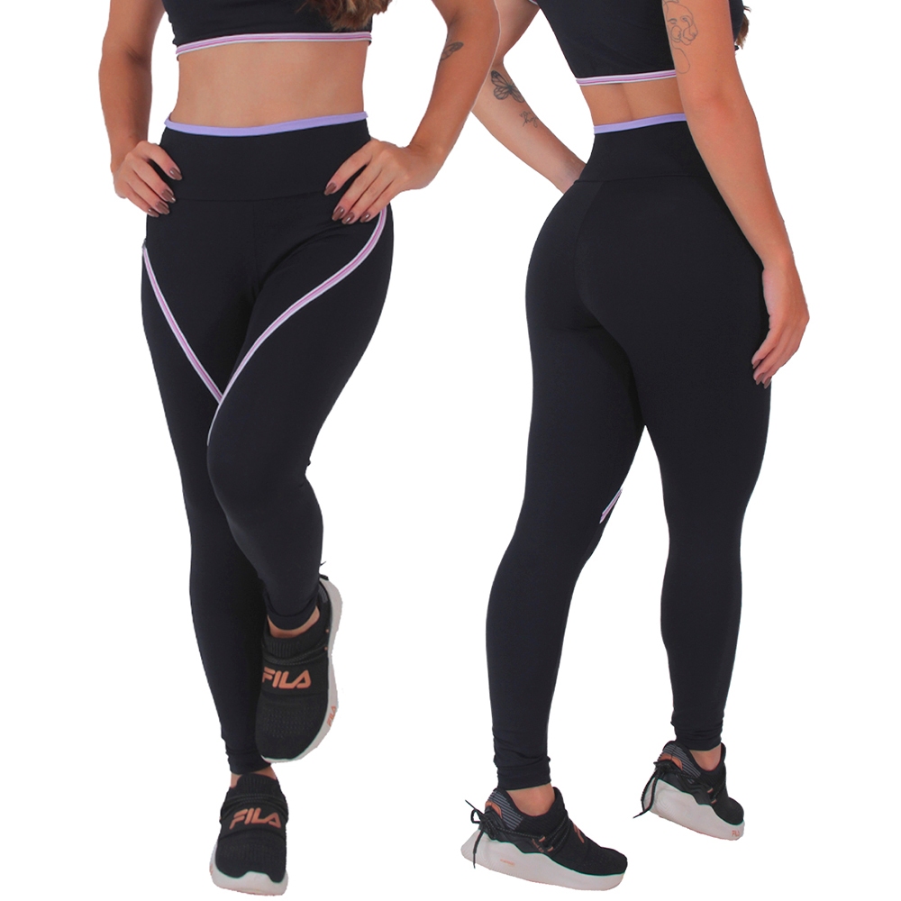 Legging Suplex Cintura Alta TEKLA Poliamida Moda Fitness Feminina