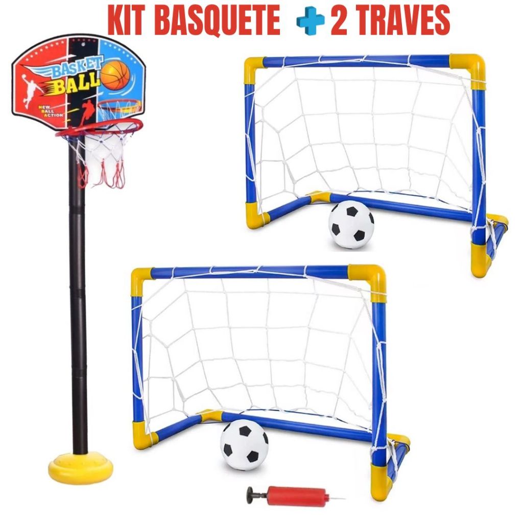 Kit 2 Mini Golzinho De Futebol Trave Rede Bola Ou 1 Mini Trave Ou Kit Basquete Infantil Tabela Cesta Rede