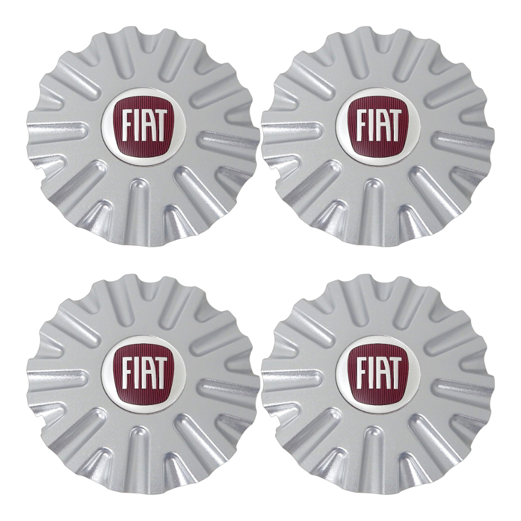 Jogo Calota Central Tampa Roda Krmai K16 Com Emblema Fiat