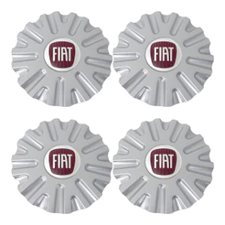 Jogo Calota Central Tampa Roda Krmai K16 Com Emblema Fiat