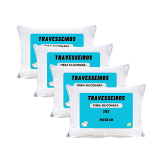 Kit 4 Travesseiros Firme e Alto anti alergico 50x70 cm macio TNT Fibra Siliconada em Oferta na Shopee