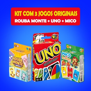 Kit com 3 Jogos de Cartas Uno original + Rouba Monte + Jogo do Mico em Oferta na Shopee