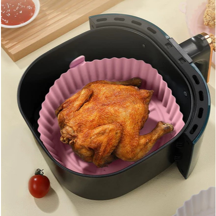Forma Assadeira Para Fritadeira Air Fryer Em Silicone Flexível Lavável Pronta Entrega