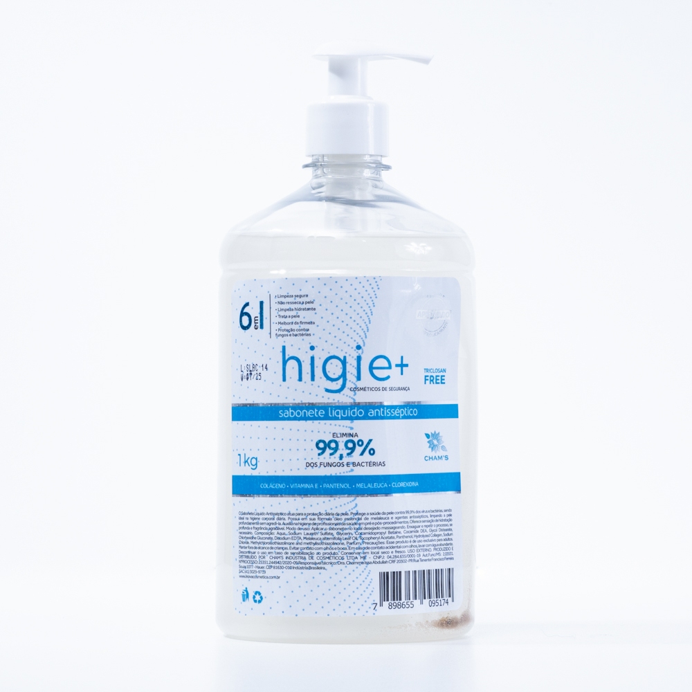 Sabonete Liquido Antisseptico 1Kg Pump Higie+ em Oferta na Shopee