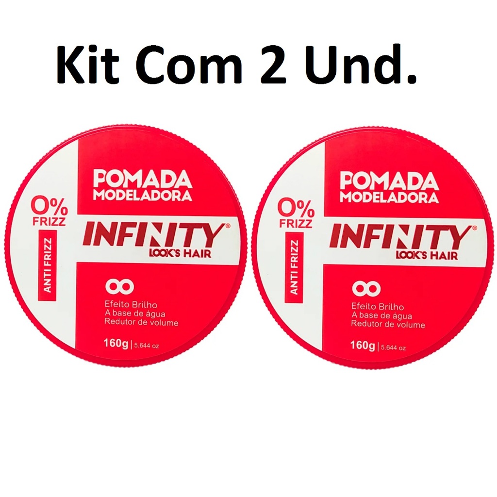 Kit 2 Pomada Cera Modeladora Infinity Vermelha Mega Fixação 160g