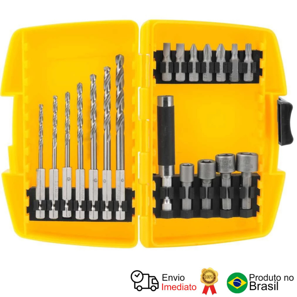 Jogo Combinado Brocas E Bits Com 19 Peças Vonder em Oferta na Shopee