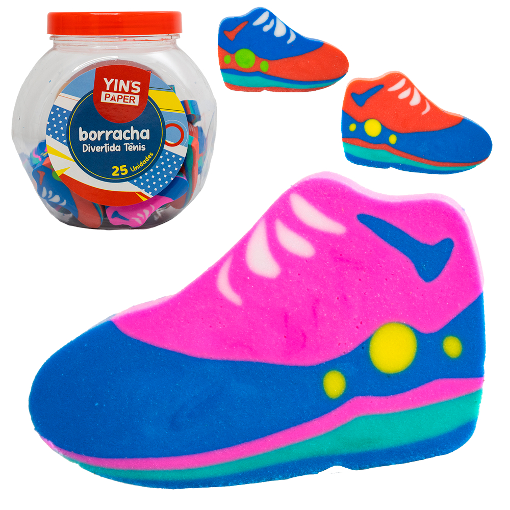 Borrachas Divertidas Tênis ou Doces 1,5cm 1 unidade ou kit Yin's Paper