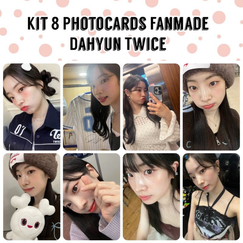Kit 8 Photocards Fanmade Dahyun Twice Once Kpop - Frente e Verso - Plastificado