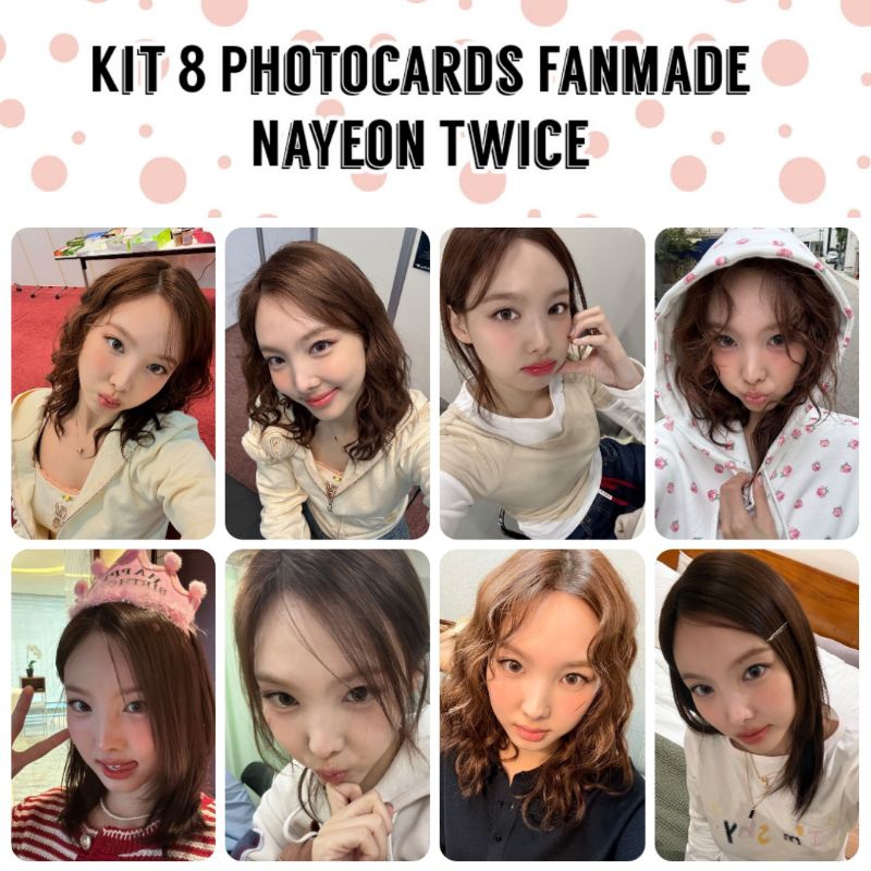 Kit 8 Photocards Fanmade Nayeon Twice Once Kpop - Frente e Verso - Plastificado