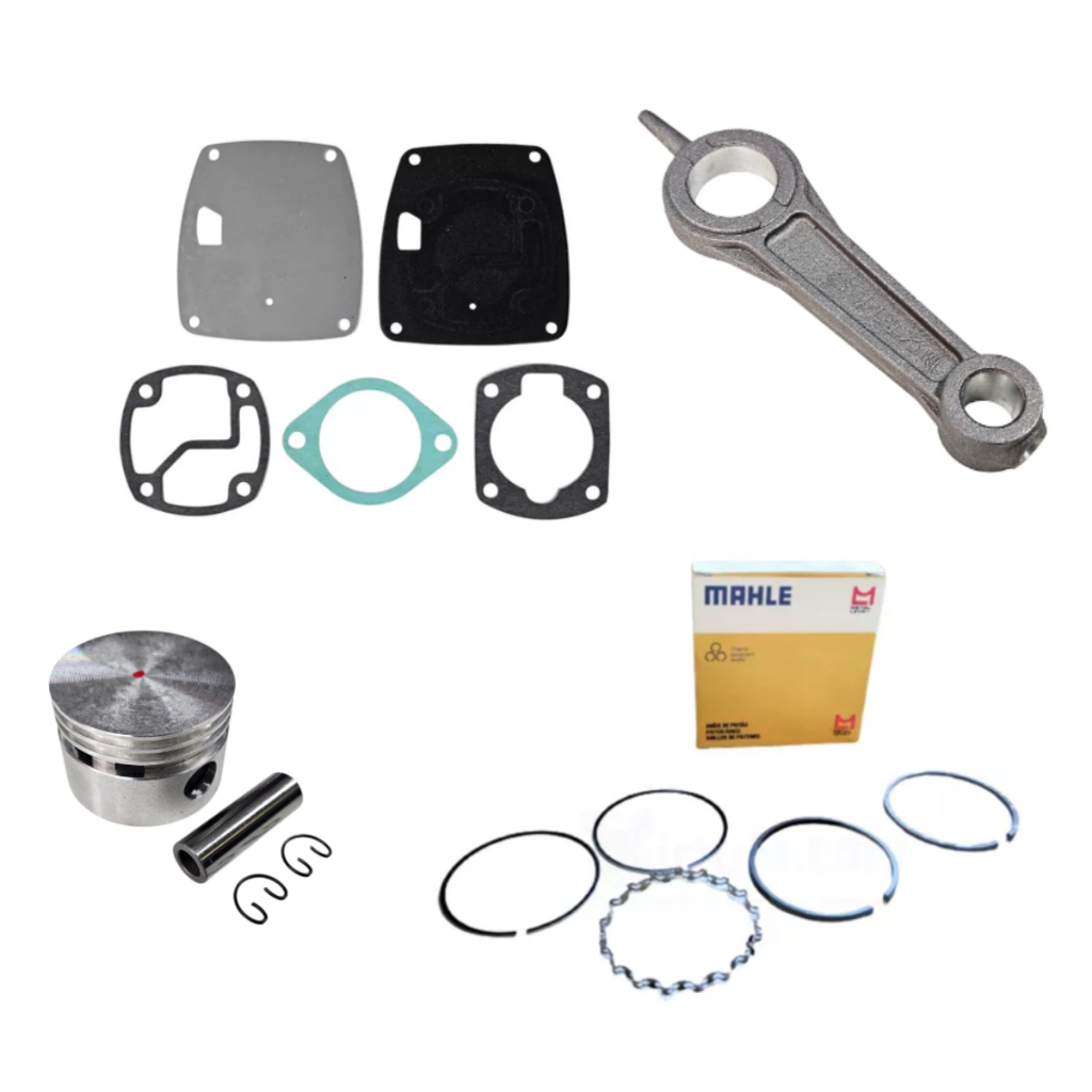 Kit Biela, Pistão, Jogo de Anel e Jogo de Junta Compressor Schulz CSI 7,4 Twister Bravo