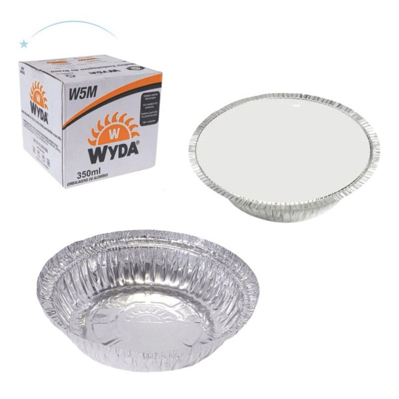 Marmitex Aluminio Redonda 350ml Manual W5m Wyda 100un em Oferta na Shopee