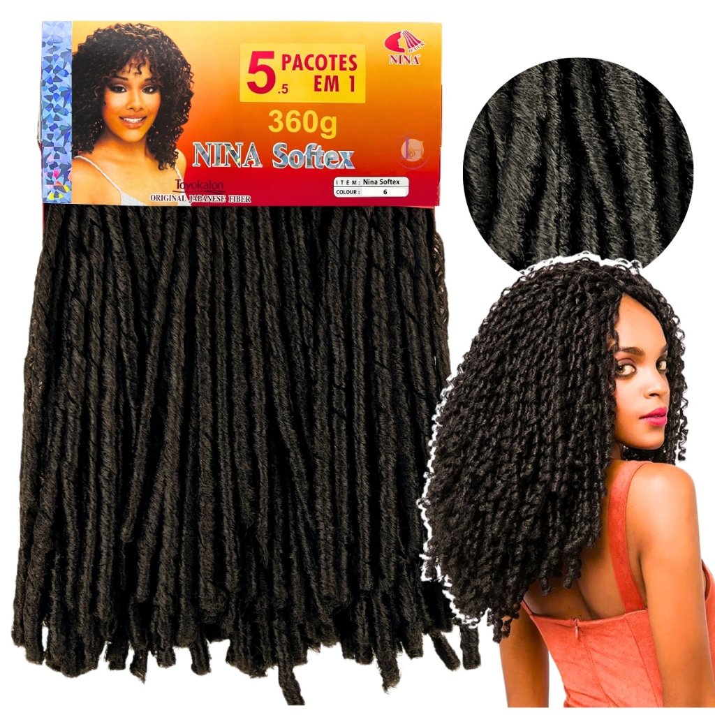 Cabelo Nina Softex Pacotão 5 em 1 360 Gramas Crochet