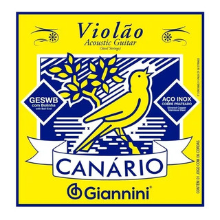 Encordoamento Violão Aço Giannini Canario GESWB Inox 011-045